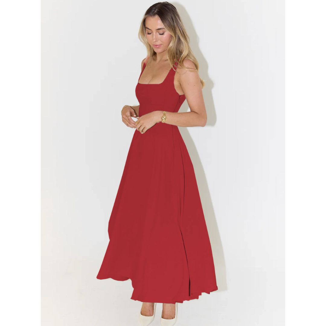 Melis | Lange Jurk met Vloeiende Midi-Rok