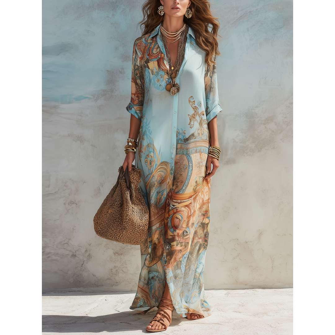 Soraya | Zwevende Maxi-jurk met Paisleyprint