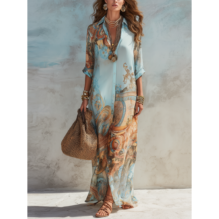 Soraya | Zwevende Maxi-jurk met Paisleyprint