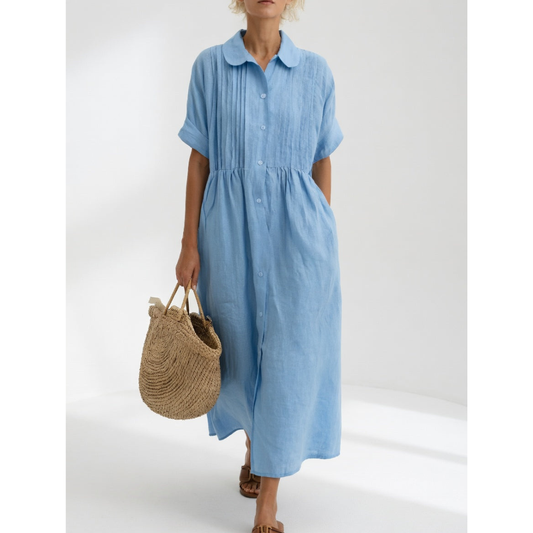Maaike | Zomerse Maxi-jurk van Katoen-Linnenmix