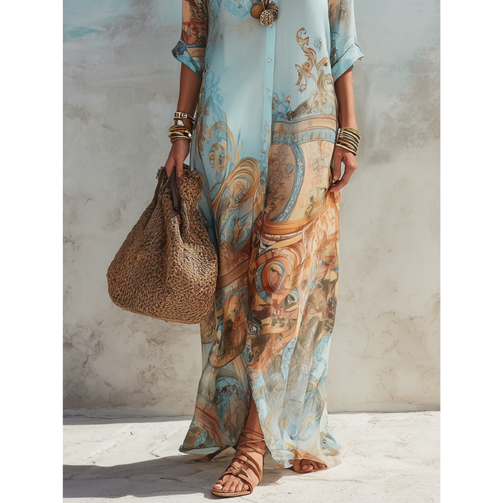Soraya | Zwevende Maxi-jurk met Paisleyprint