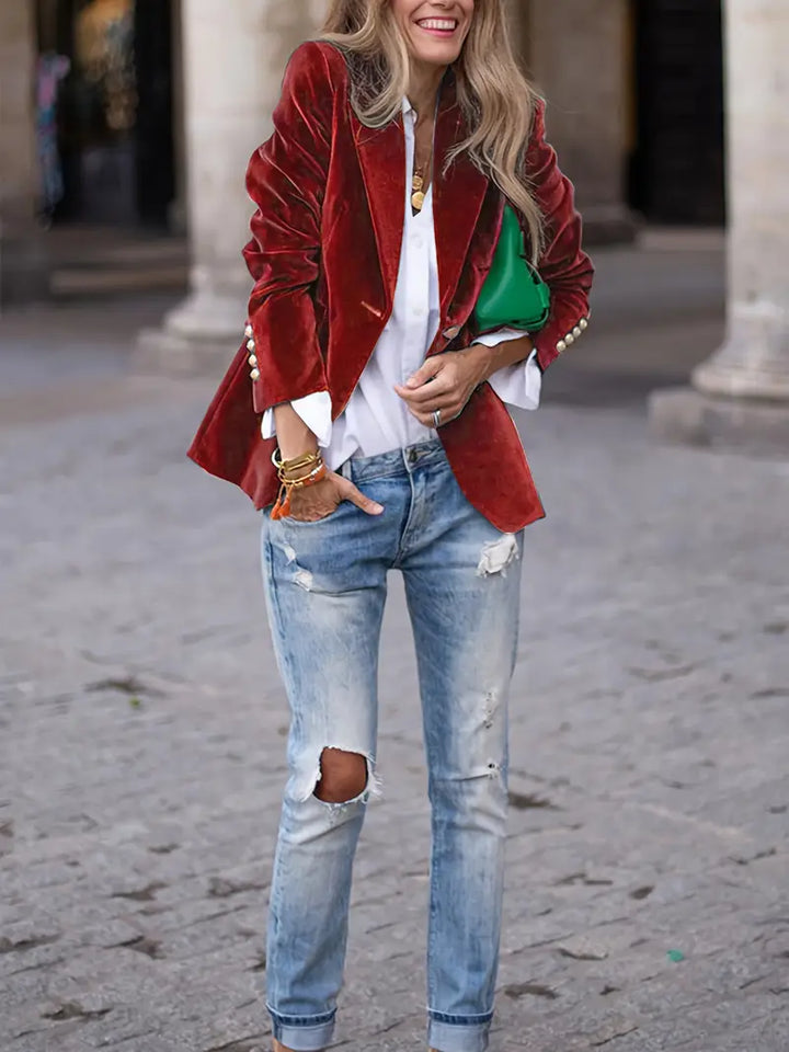 Caterina | Elegante fluwelen blazer