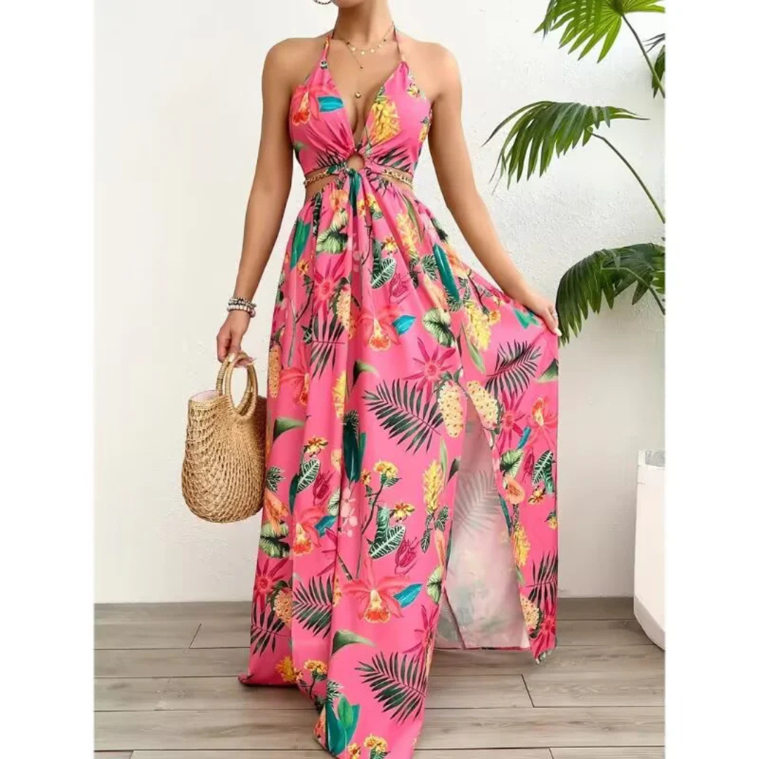 Azure Bloom luchtige zomer jurk
