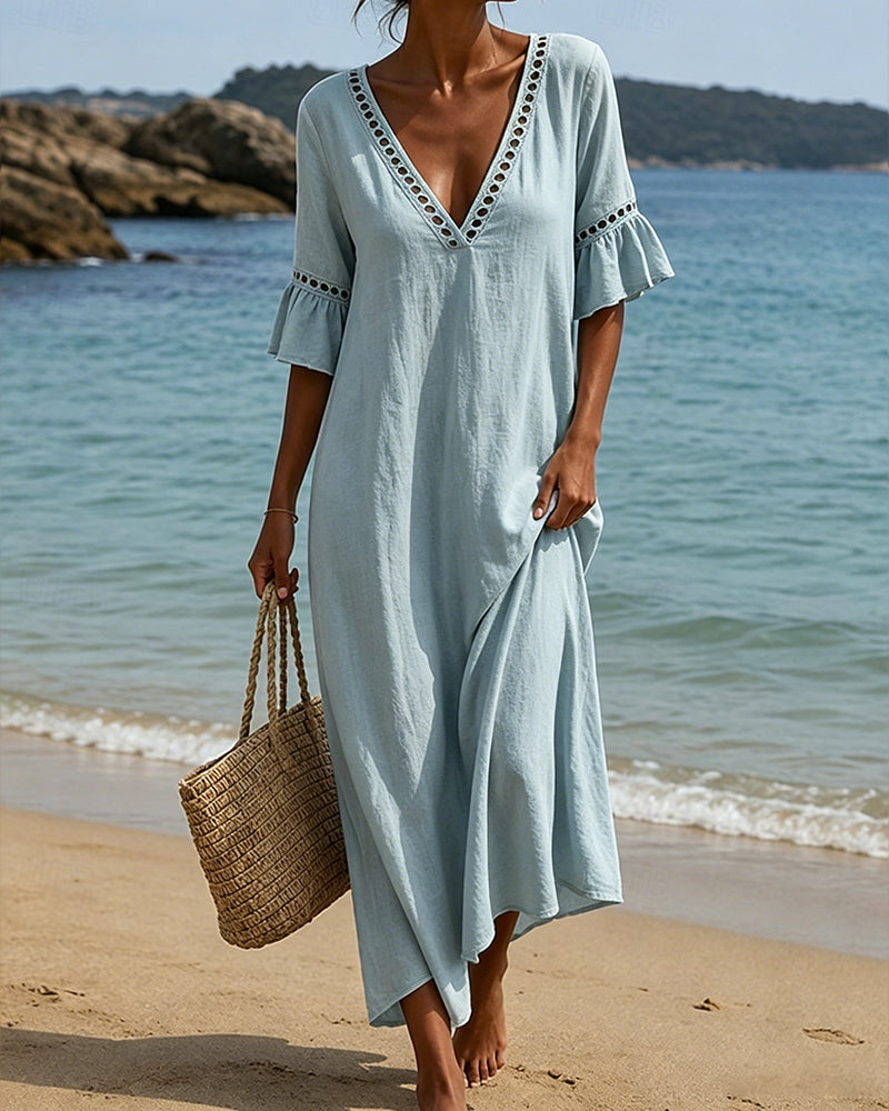 Wieteke | Boho Maxi-jurk met Kant