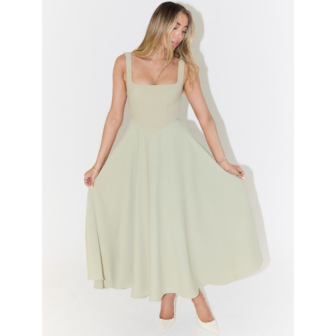 Melis | Lange Jurk met Vloeiende Midi-Rok