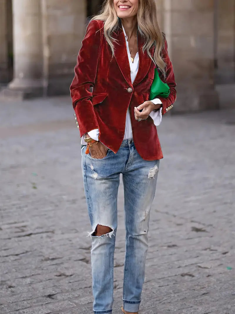 Caterina | Elegante fluwelen blazer
