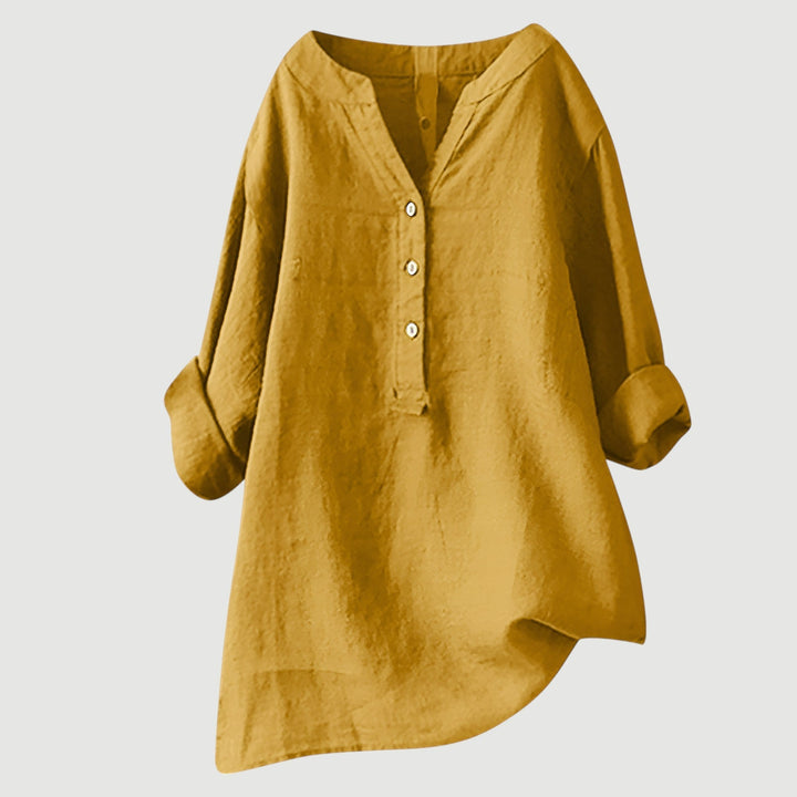 FREJA™ | WITTE DAMES BLOUSE KORTE MOUW LINNEN 2