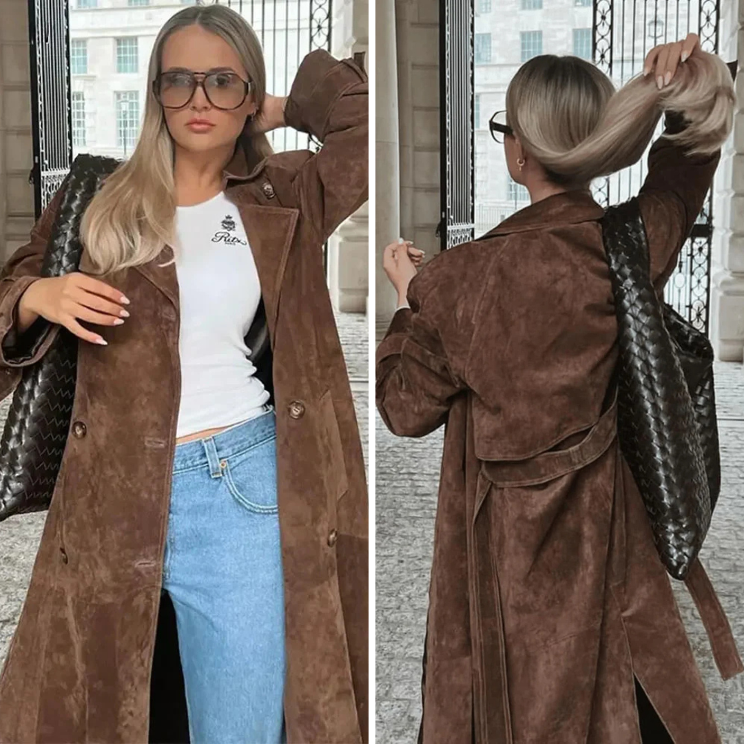 Maren Suede Luxe™ | Suede trenchcoat met Riem