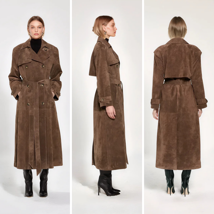 Maren Suede Luxe™ | Suede trenchcoat met Riem