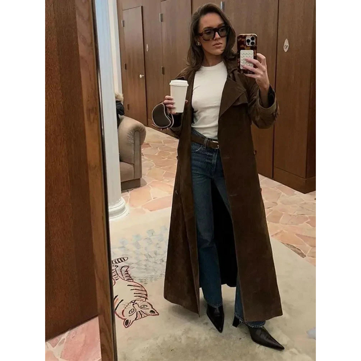 Maren Suede Luxe™ | Suede trenchcoat met Riem