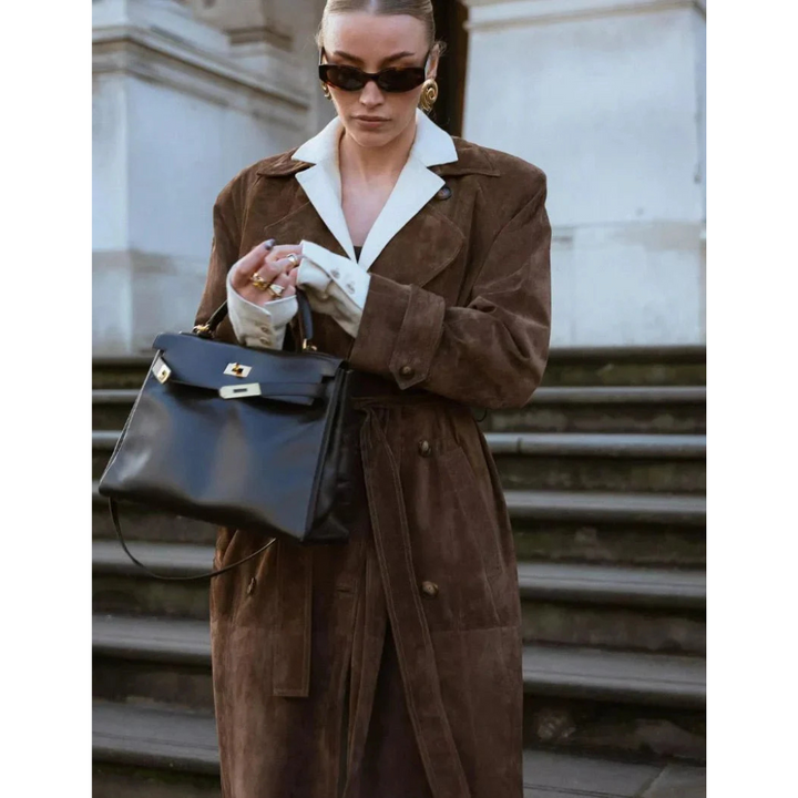 Maren Suede Luxe™ | Suede trenchcoat met Riem