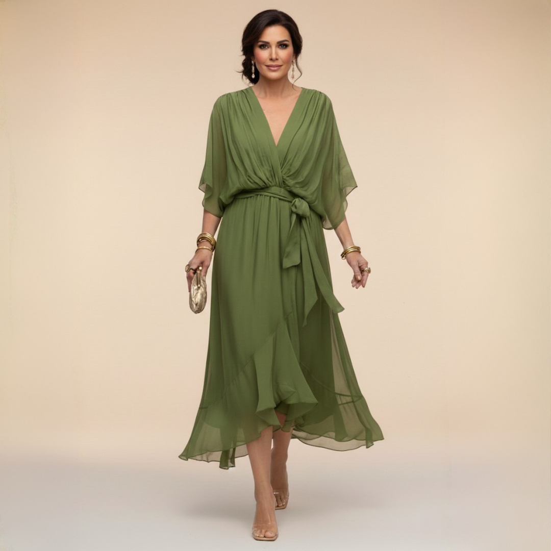 Monique | CHIFFON JURK MET V-HALS™ 0