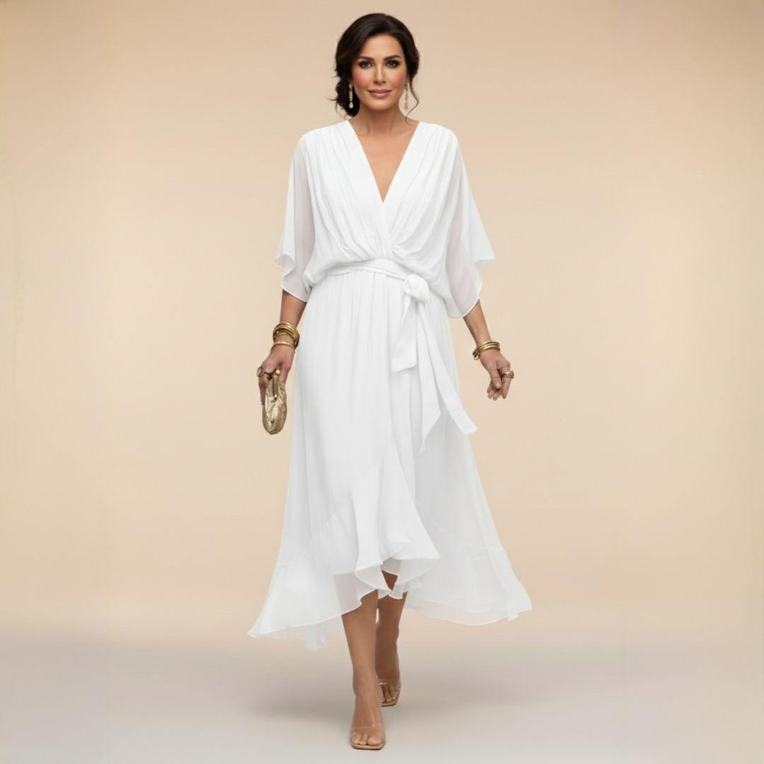 Monique | CHIFFON JURK MET V-HALS™ 5