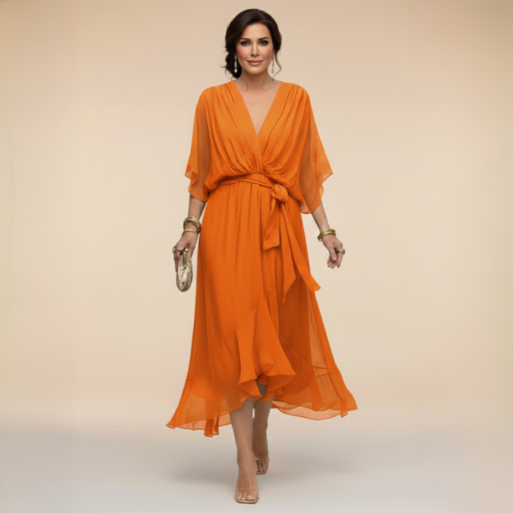Monique | CHIFFON JURK MET V-HALS™ 7