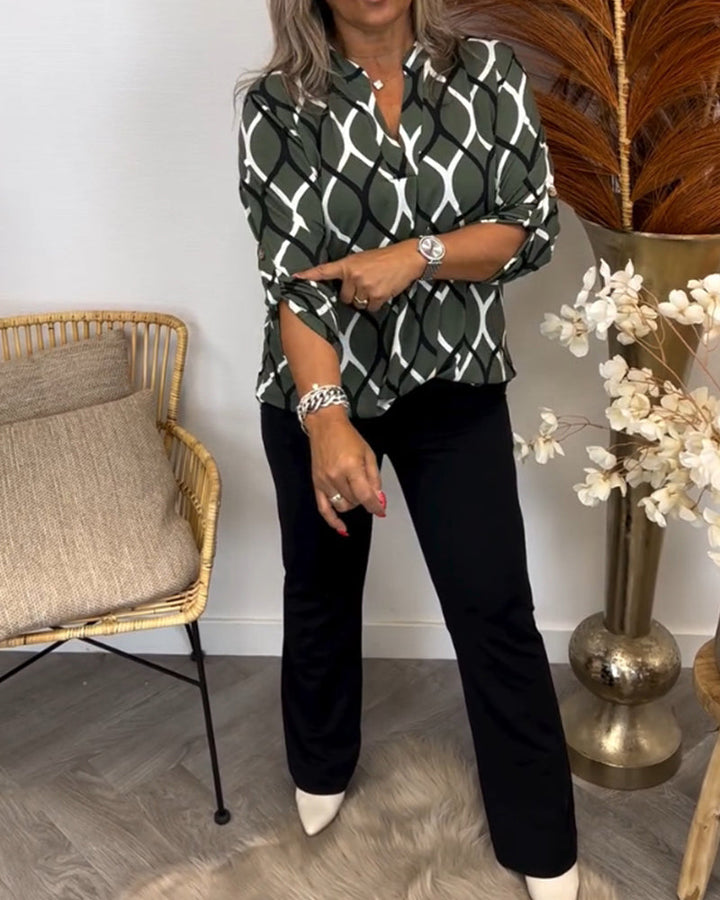 NORA | FLATTERENDE BLOUSE DAMES MET ELEGANT PATROON™ 1