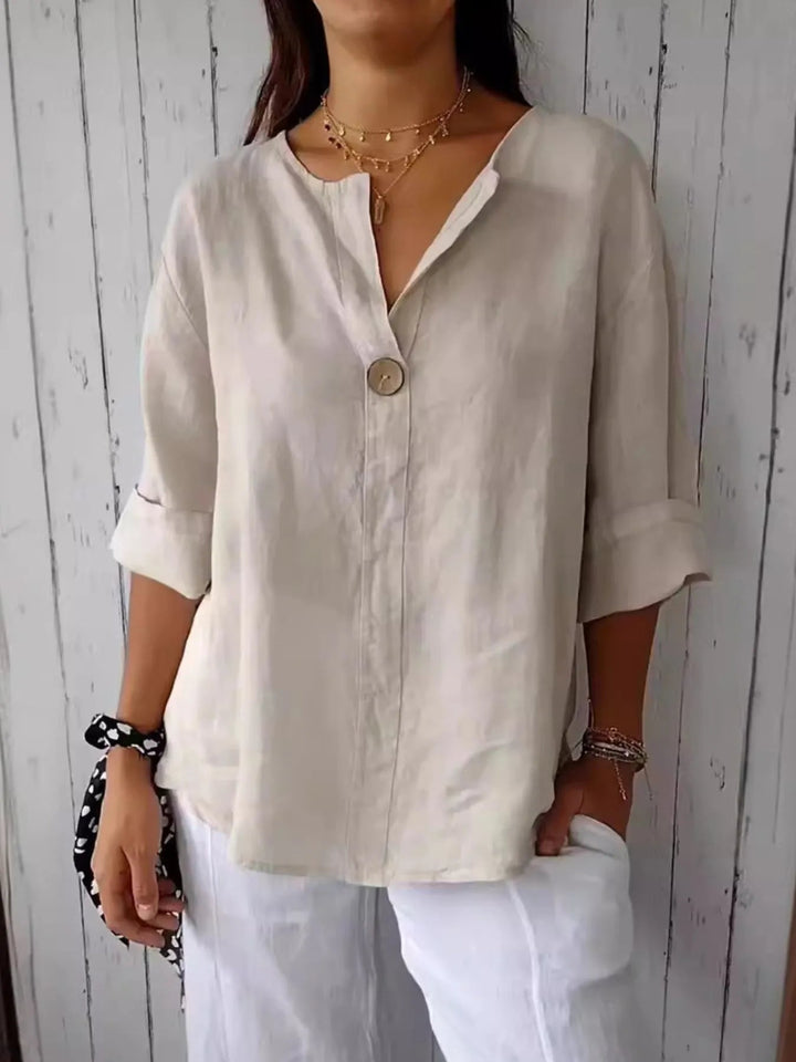 Norah | LINNENMIX BLOUSE DAMES MET INKEPINGEN™ 0
