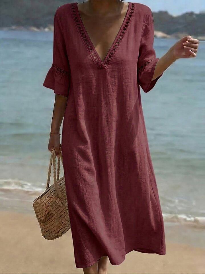 Wieteke | Boho Maxi-jurk met Kant