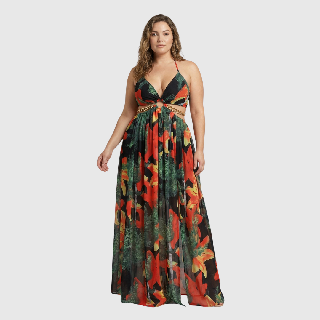 Azure Bloom luchtige zomer jurk