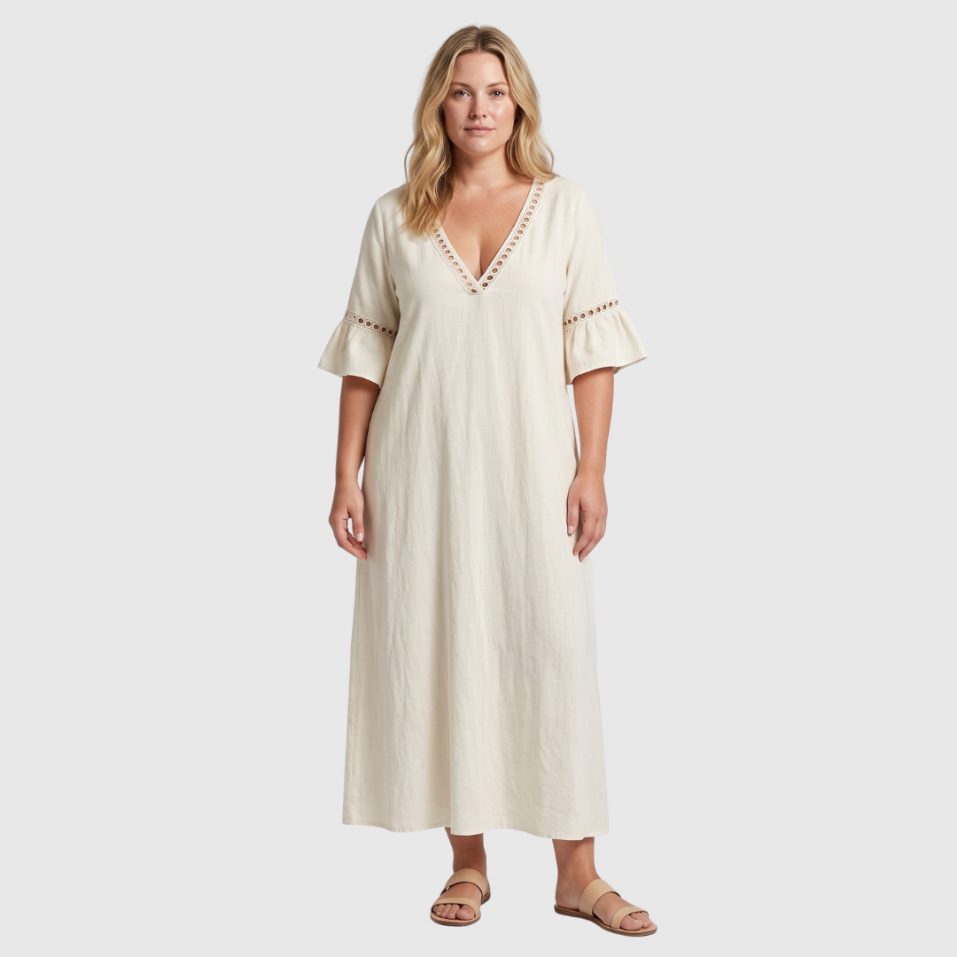 Wieteke | Boho Maxi-jurk met Kant