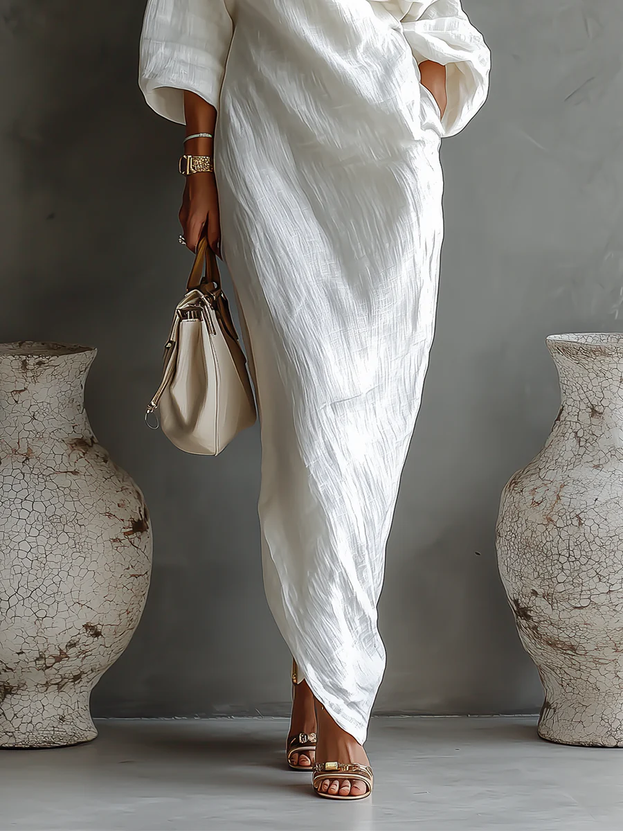 Sophia | ASYMMETRISCHE JURK™ van Vloeiende Stof 2
