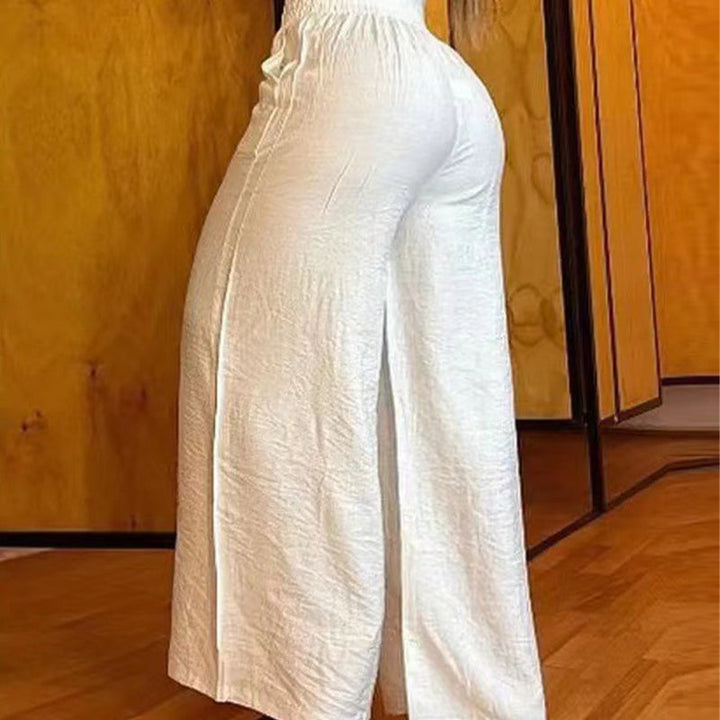 Sophie | Hoog Getailleerde Flared Broek met Riemaccent 0