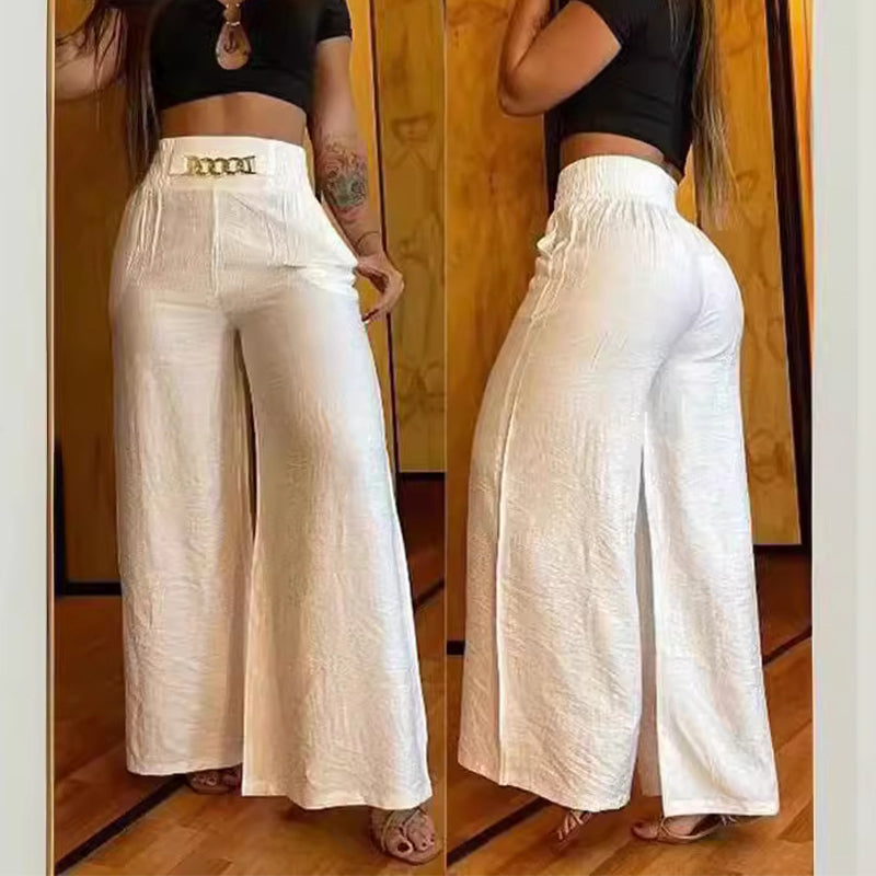 Sophie | Hoog Getailleerde Flared Broek met Riemaccent 5