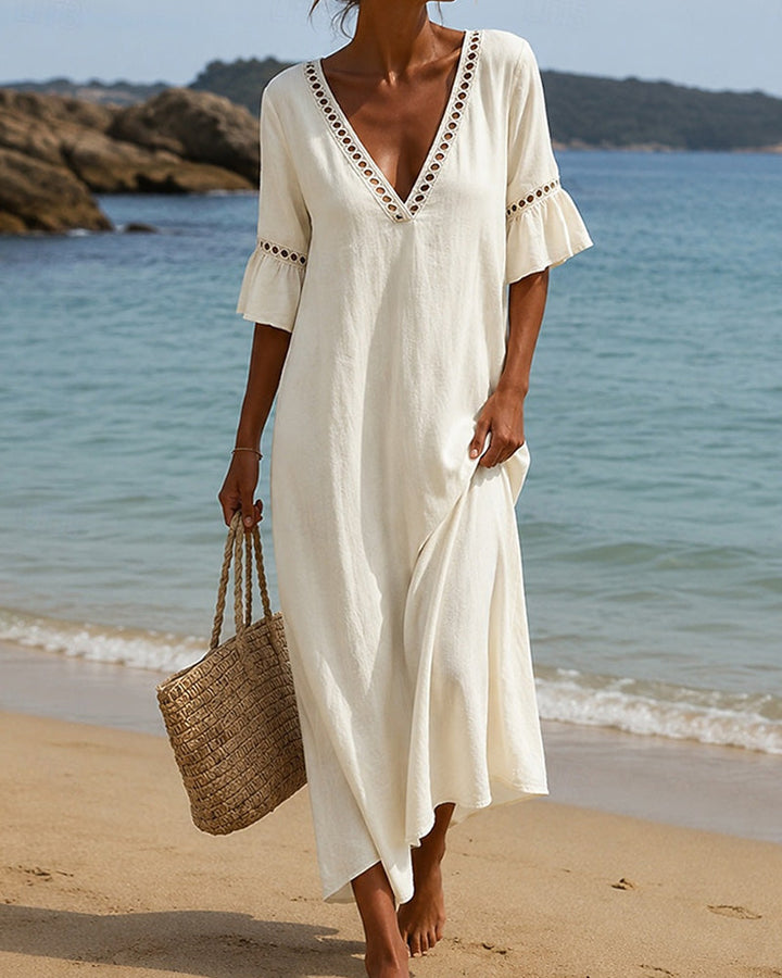 Wieteke | Boho Maxi-jurk met Kant