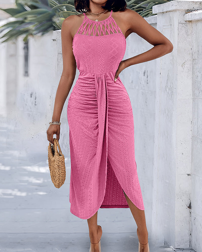 Elsbeth | Zomerse Midi-jurk met Ruching