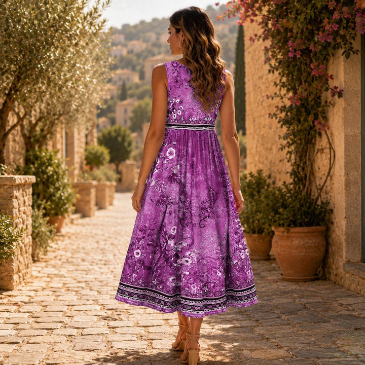 Saska | Bohemian Maxi-jurk met Bloemenprint