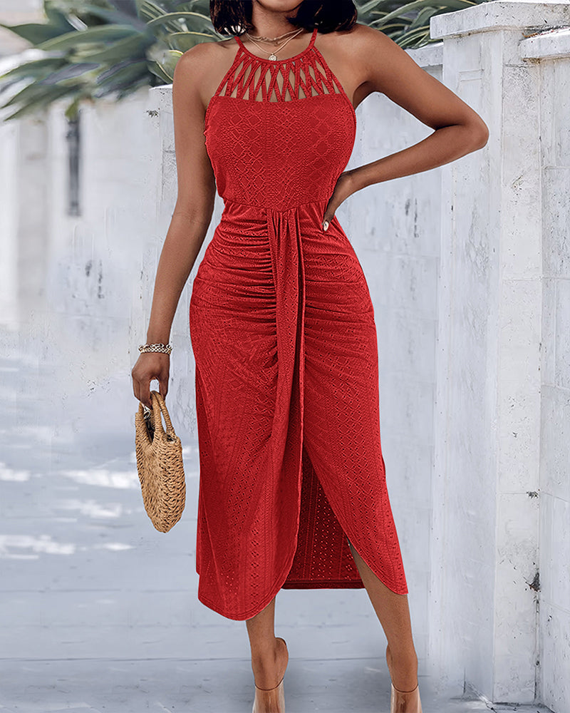 Elsbeth | Zomerse Midi-jurk met Ruching