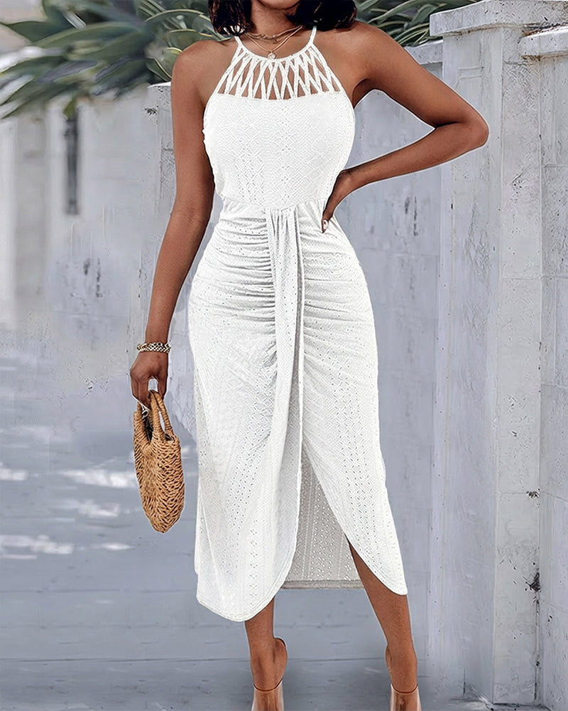Elsbeth | Zomerse Midi-jurk met Ruching